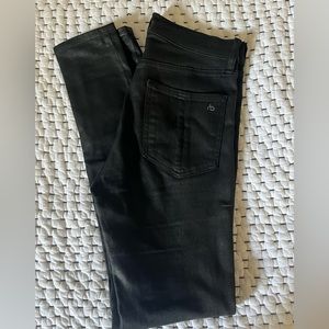 Shiny-ish, high waisted rag and bone skinny jeans